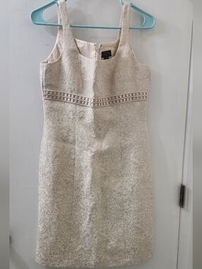 Tahari Arthur S. Levine Cream Mini Dress, Size 4P.